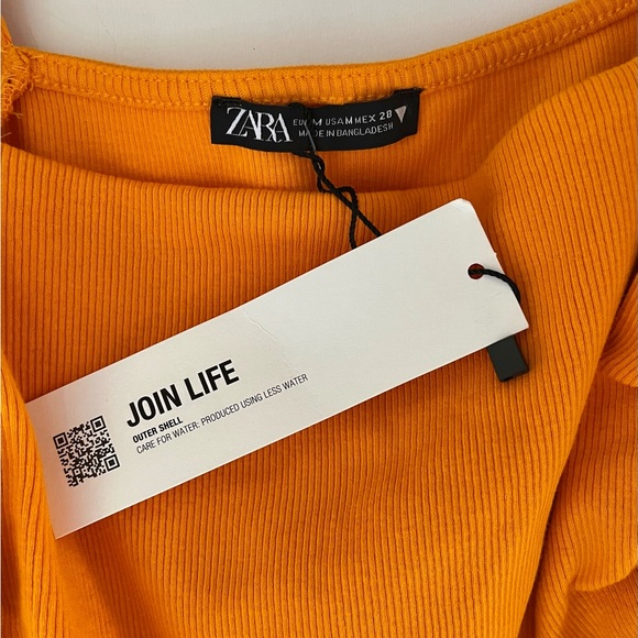 NEW Zara crop top with puff sleeves - Picture 4 of 5